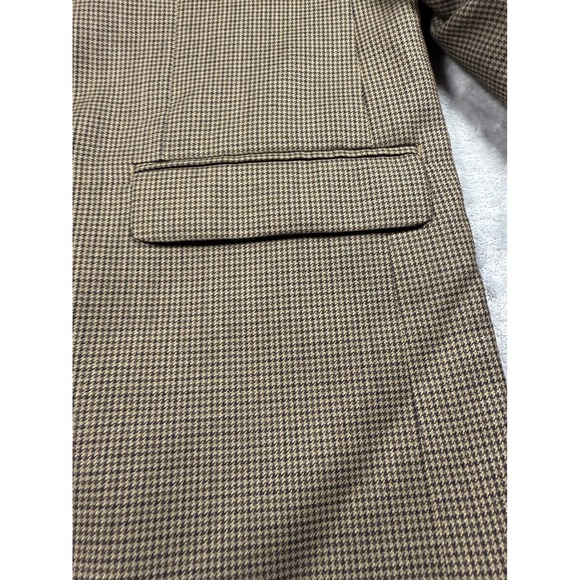Lauren Ralph Lauren 50L Brown Houndstooth‎ 100% Wool Blazer Sport Coat - Picture 7 of 13
